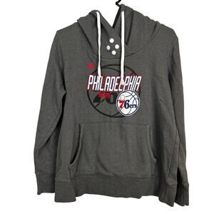 Philadelphia 76ers NBA Basketball Adidas Sweatshirt Hoodie Snaps